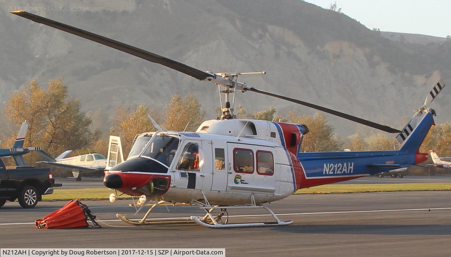 N212AH, 1979 Bell 212 C/N 30959, 1979 Bell 212 TWIN-TWO-TWELVE P&W(C)PT6T-3 Twin-Pac coupled free turbine Turboshaft 1,800 Hp, with fire retardant bucket on sling