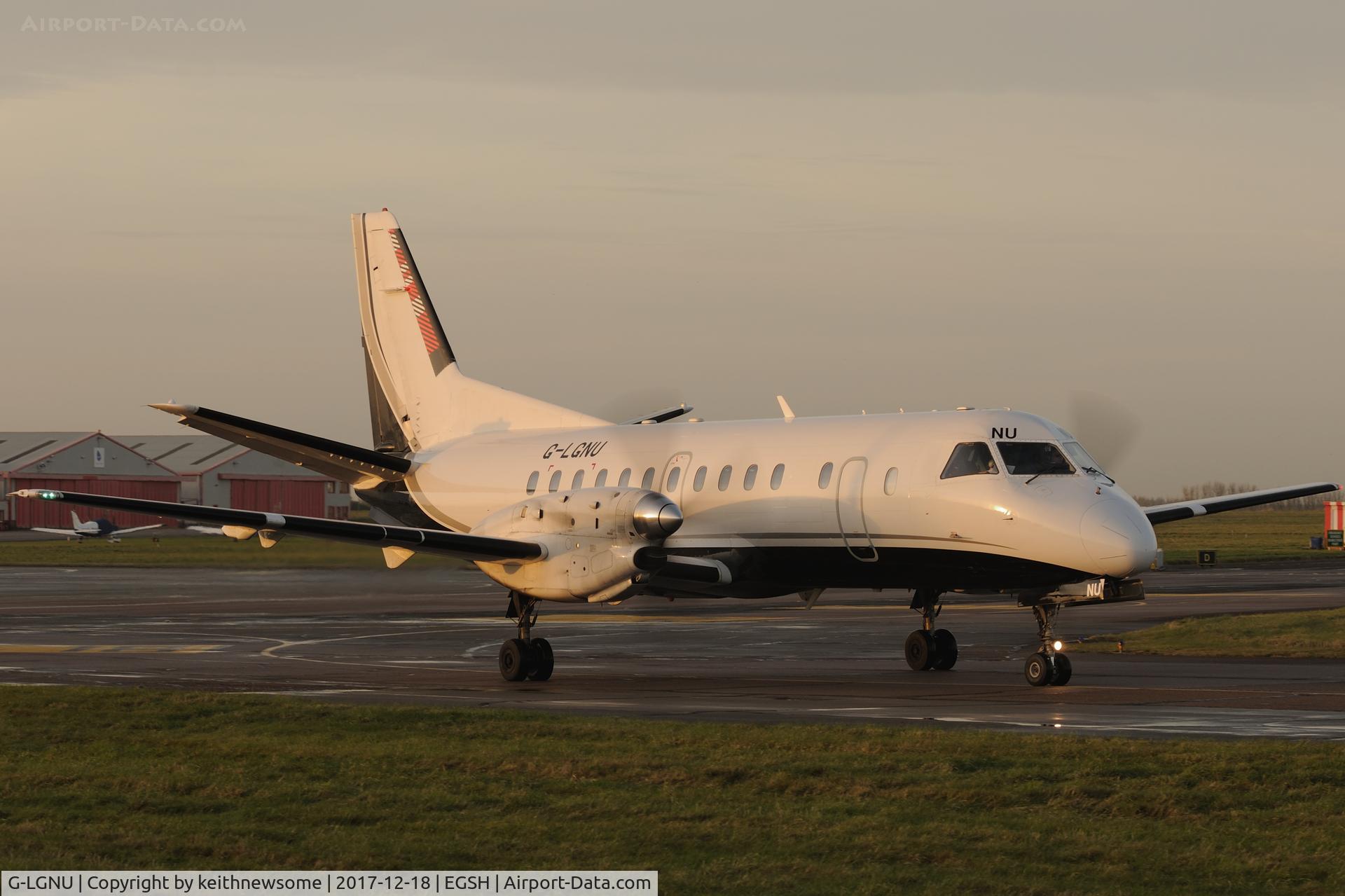 G-LGNU, 1991 Saab 340B C/N 340B-223, Arriving from Teeside.