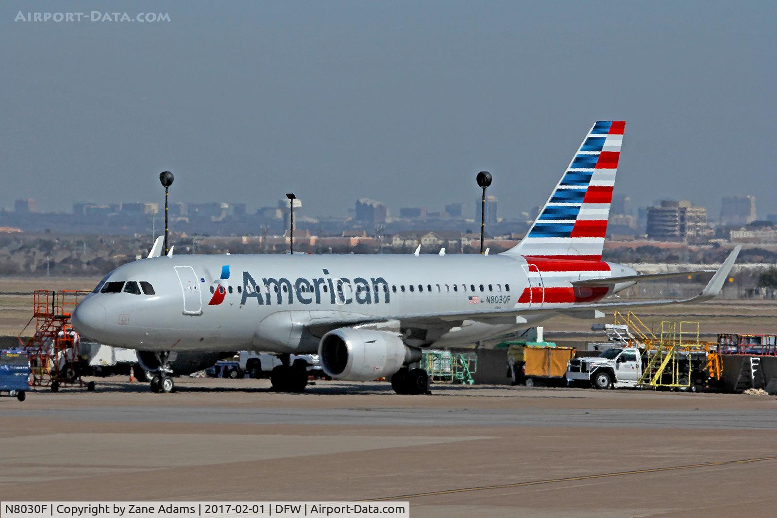 N8030F, 2015 Airbus A319-115 C/N 6552, Arriving at DFW Airport