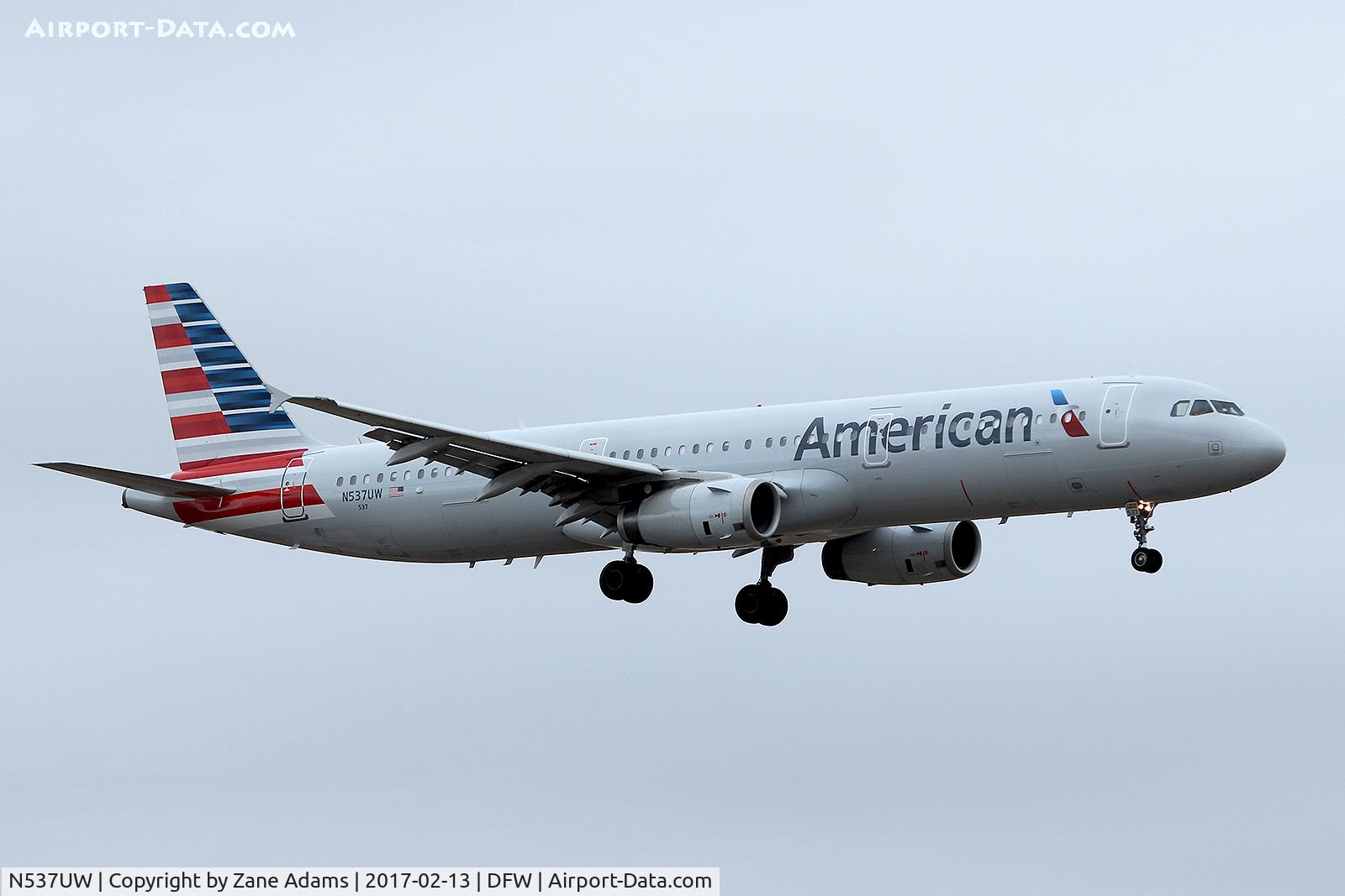 N537UW, 2009 Airbus A321-231 C/N 4041, Arriving at DFW Airport