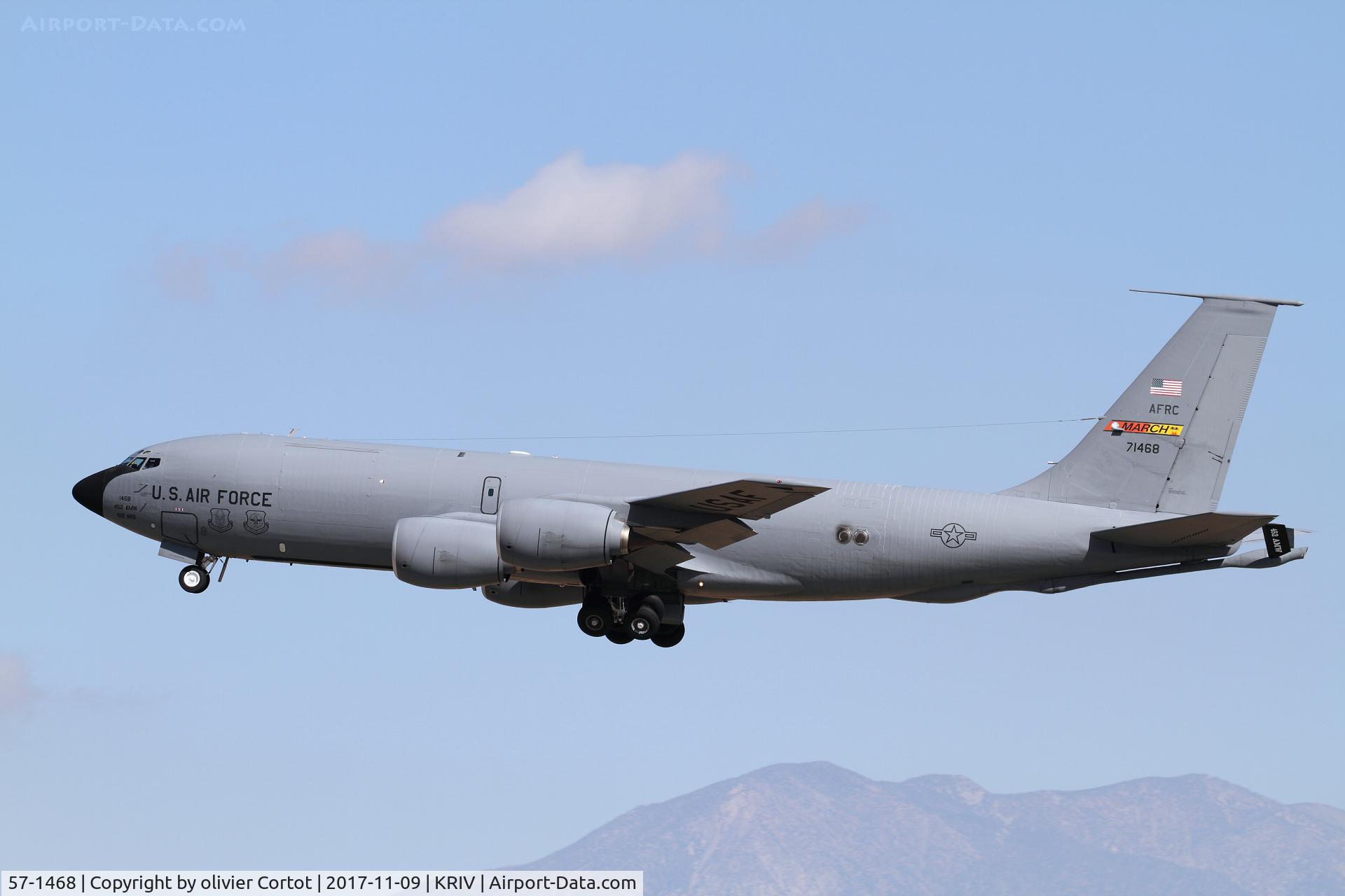 57-1468, 1957 Boeing KC-135R Stratotanker C/N 17539, touch & go at March ARB