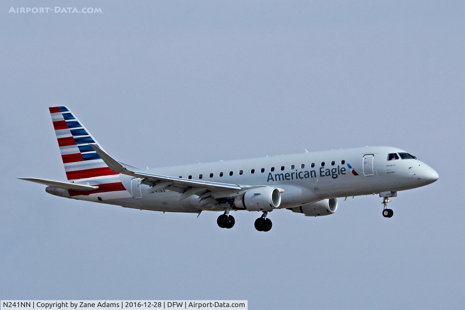 N241NN, 2016 Embraer 175LR (ERJ-170-200LR) C/N 17000595, Arriving at DFW Airport