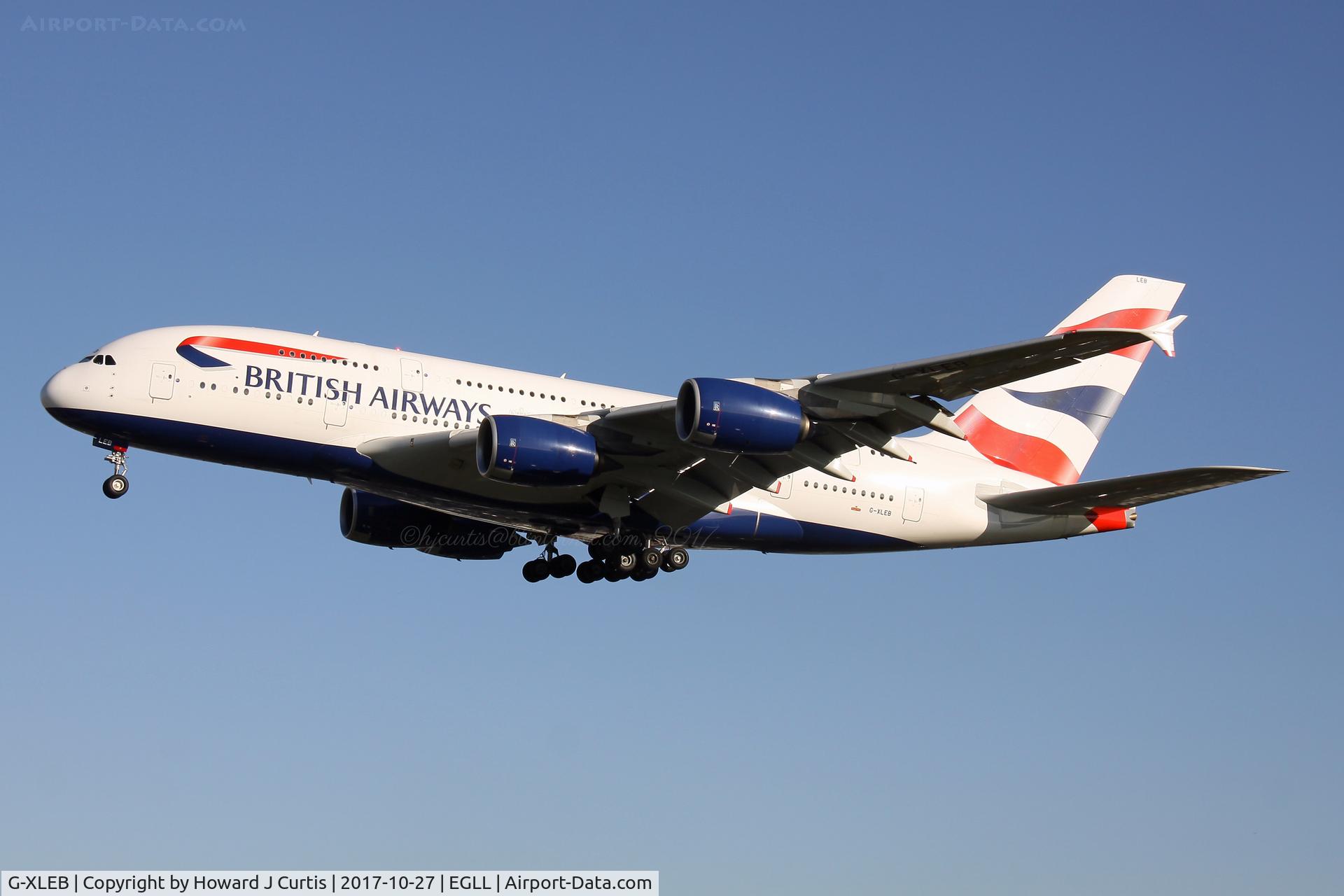 G-XLEB, 2013 Airbus A380-841 C/N 121, On finals