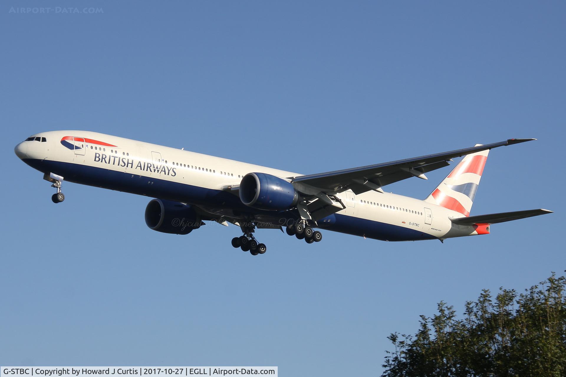 G-STBC, 2010 Boeing 777-36N/ER C/N 38287, On finals.