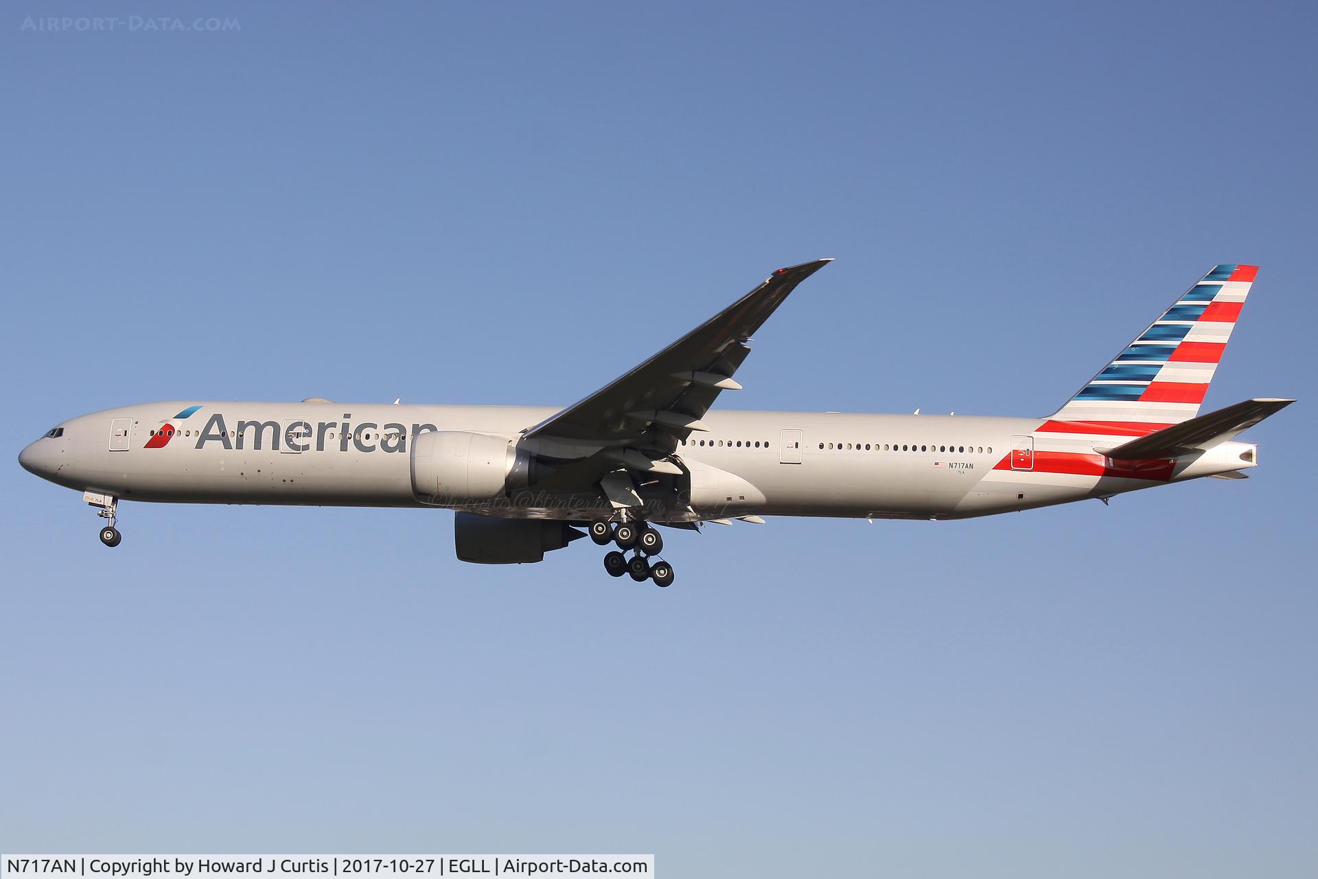 N717AN, 2012 Boeing 777-323/ER C/N 31543, On finals.