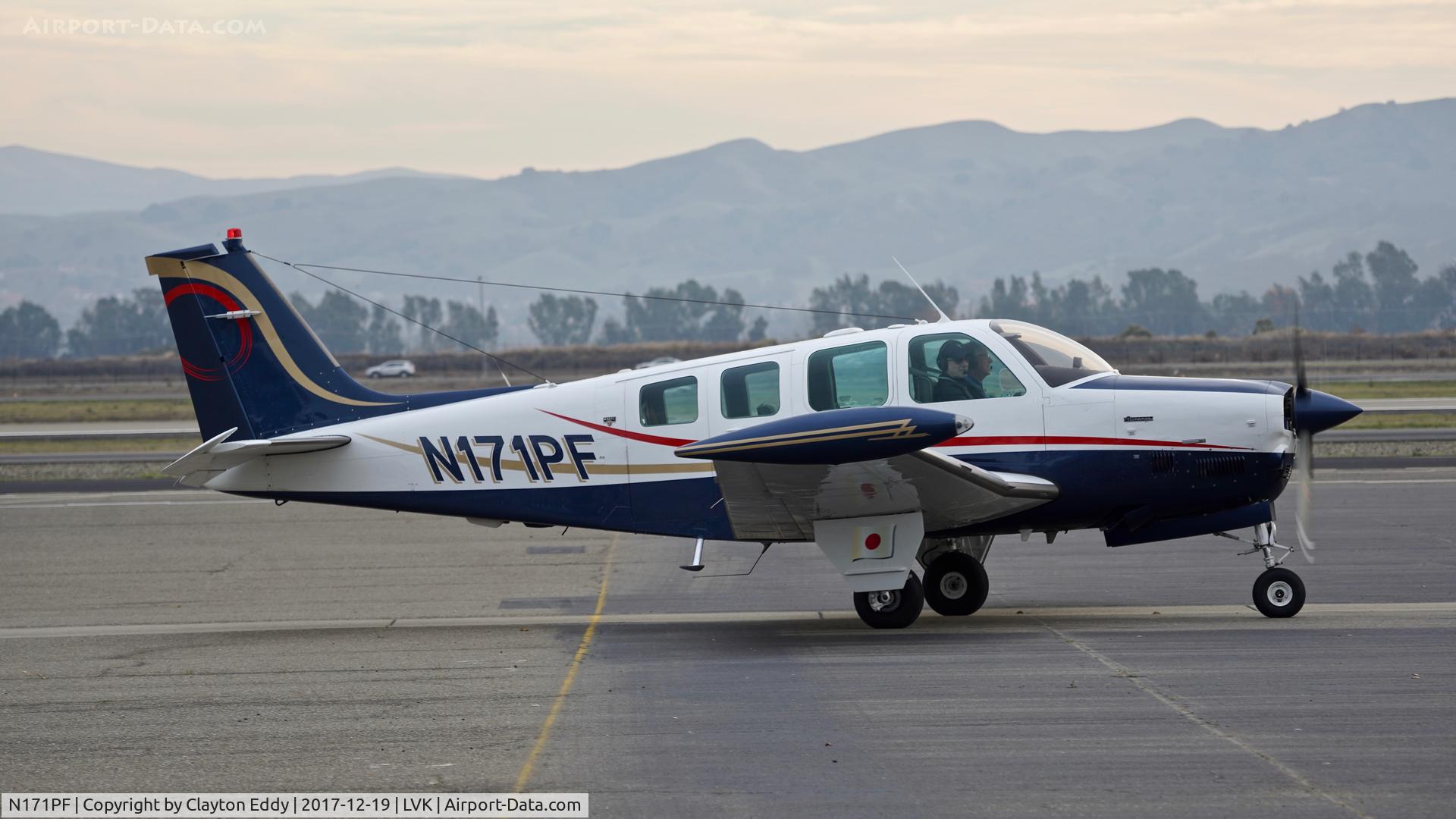 N171PF, 1980 Beech A36TC Bonanza 36 C/N EA-164, Livermore Airport California 2017.