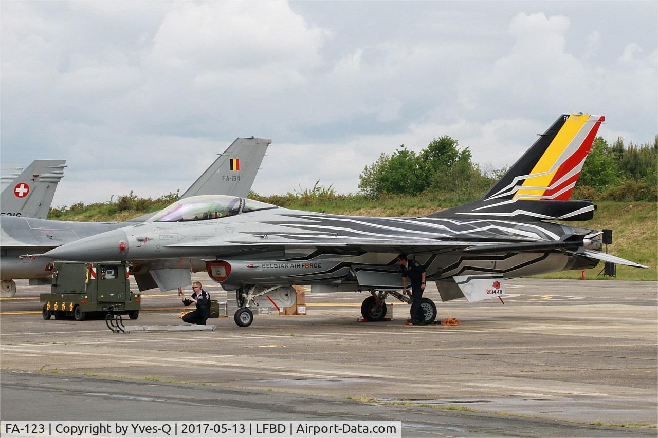 FA-123, SABCA F-16AM Fighting Falcon C/N 6H-123, Belgian Air Force SABCA F-16AM Fighting Falcon, Flight line, Bordeaux-Mérignac Air Base 106 (LFBD-BOD) Open day 2017