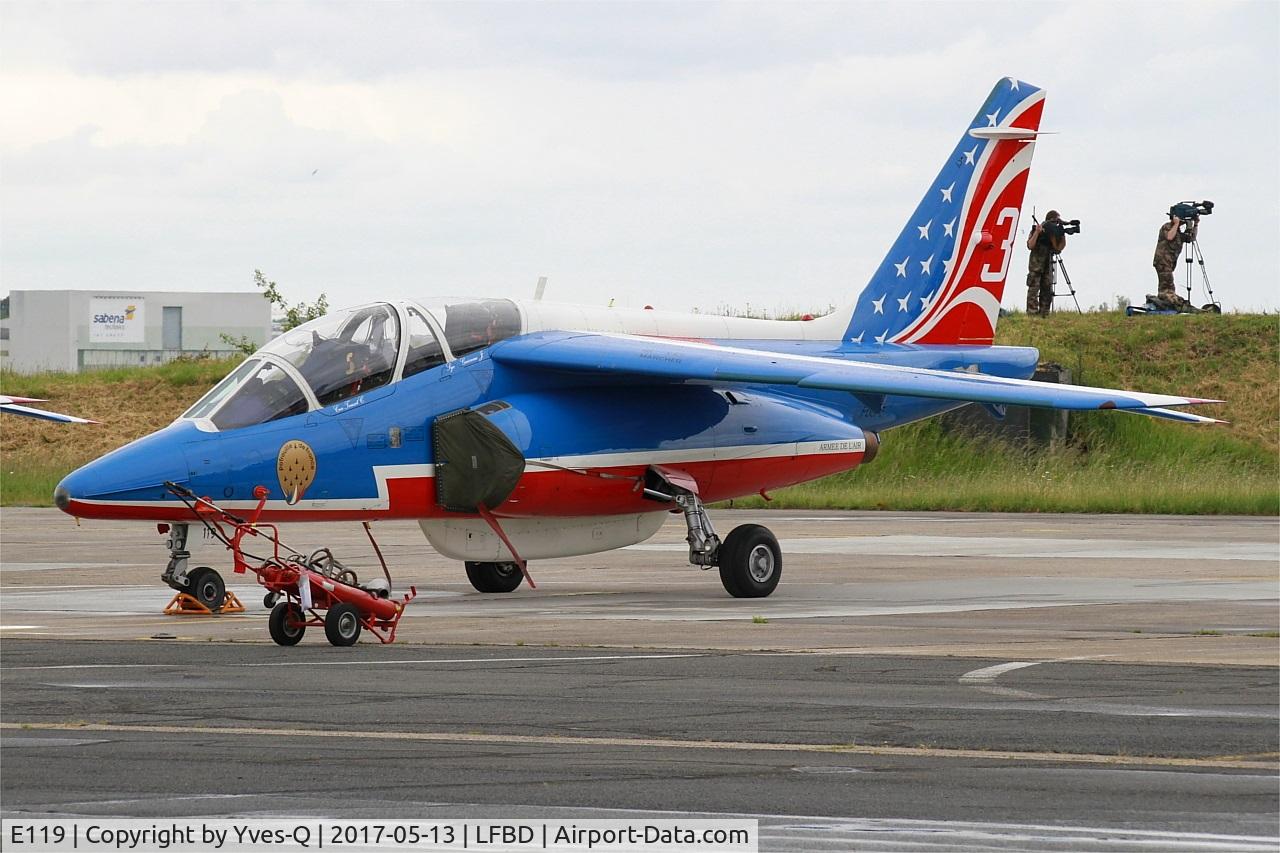 E119, Dassault-Dornier Alpha Jet E C/N E119, Dassault-Dornier Alpha Jet E (F-UGFE), Athos 03 of Patrouille de France 2017, Flight line, Bordeaux-Mérignac Air Base 106 (LFBD-BOD) Open day 2017