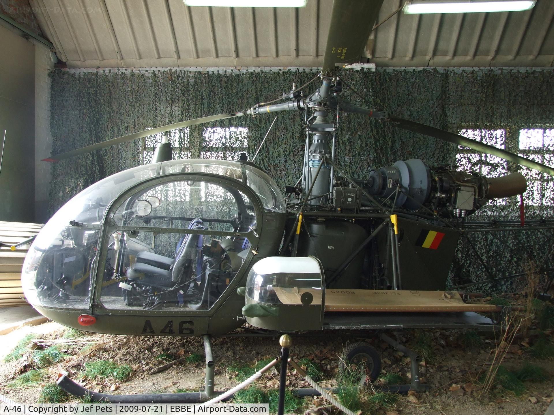A-46, Sud SA-318C Alouette II C/N 1964/592C-A46, Preserved at Beauvechain.