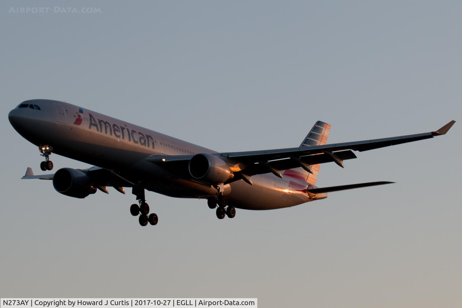 N273AY, 2000 Airbus A330-323 C/N 337, On approach at dawn.