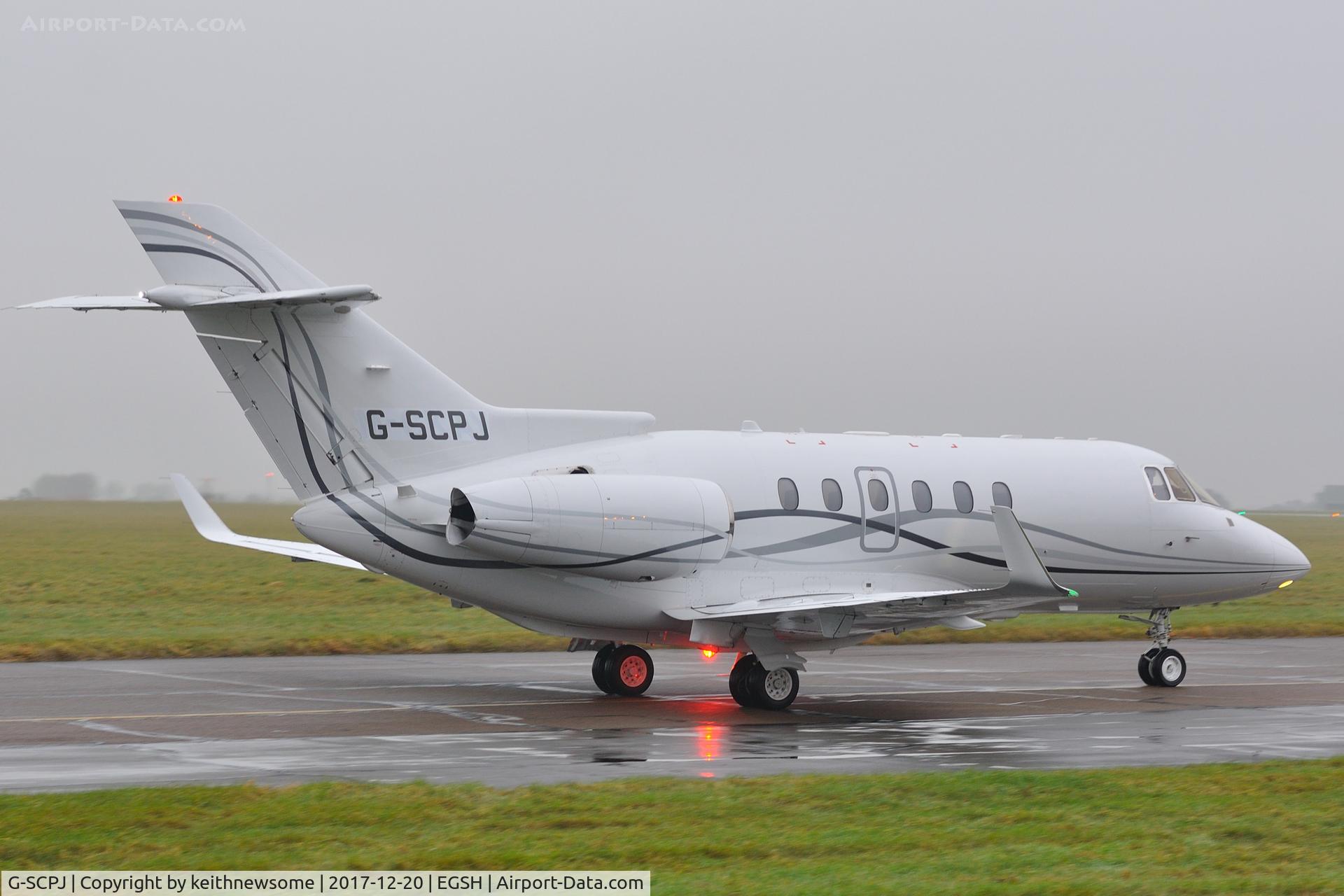 G-SCPJ, 2009 Hawker Beechcraft 900XP C/N HA-0140, Recent addition to SaxonAir fleet leaving Norwich for Luton.