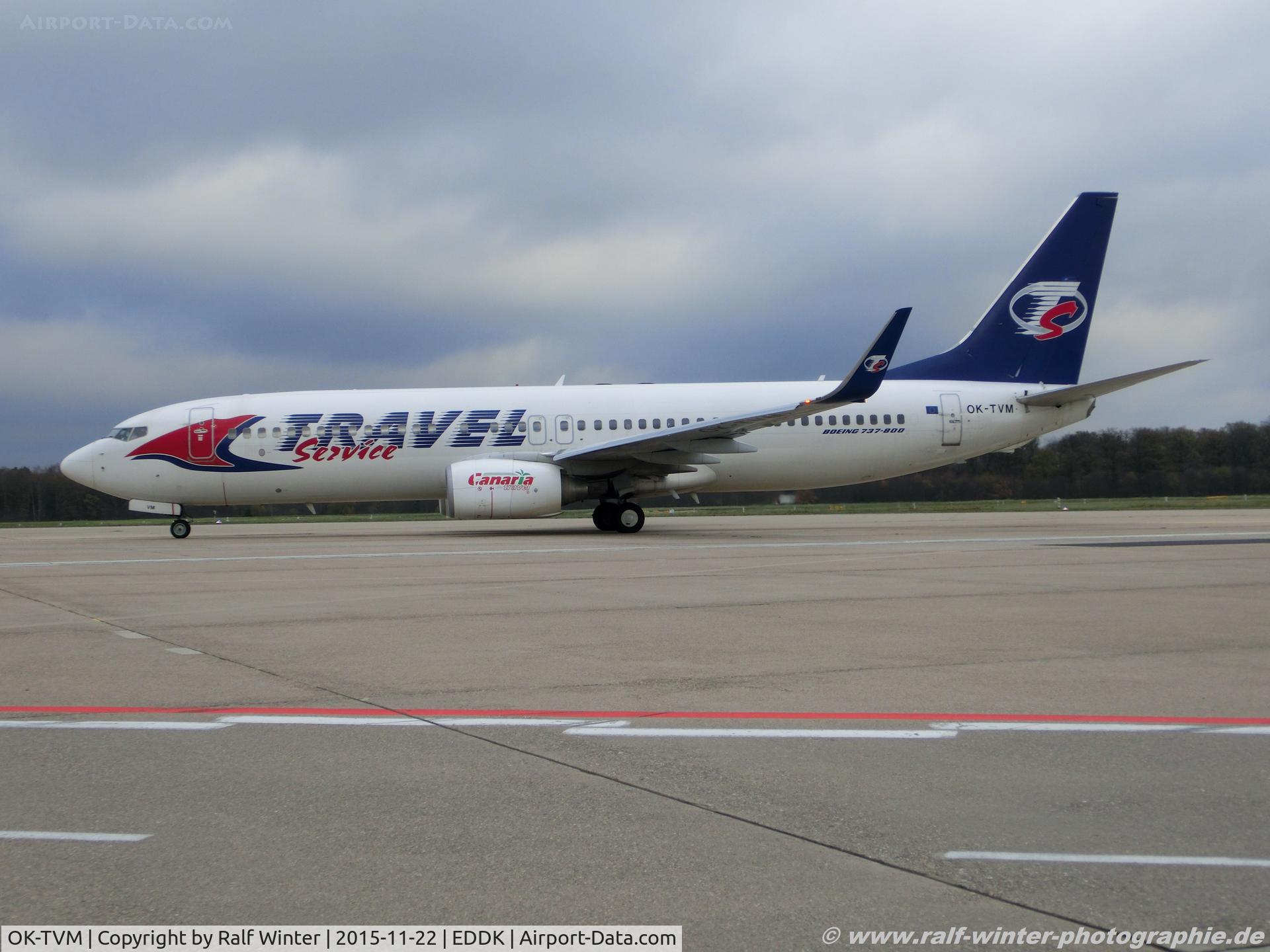 OK-TVM, 2010 Boeing 737-8FN C/N 37077, Boeing 737-8FN(W) - QS TVS Travel Service - 37077 - OK-TVM - 22.11.2015 - CGN