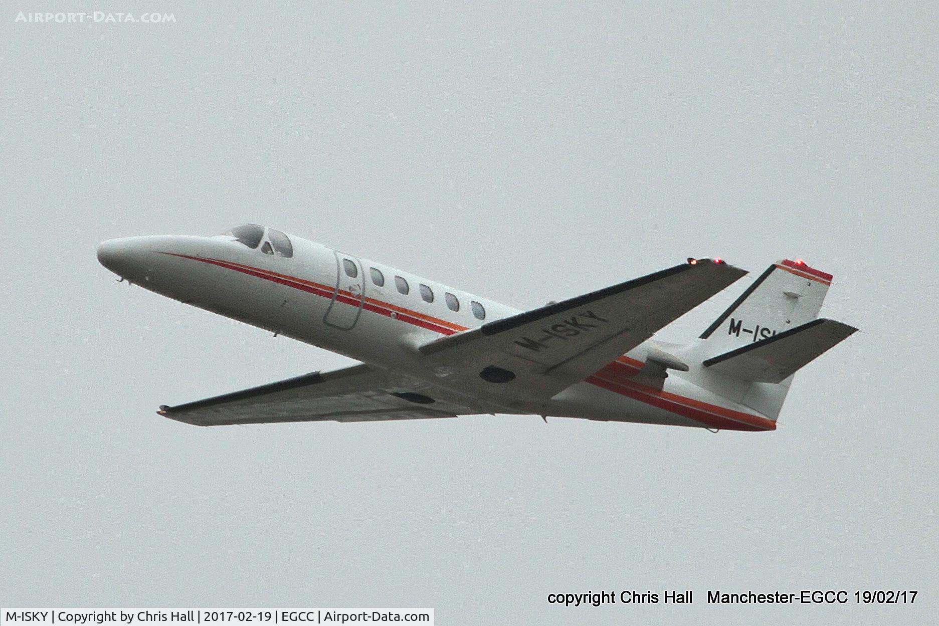 M-ISKY, 1999 Cessna 550 Citation Bravo C/N 550-0870, departing from Manchester