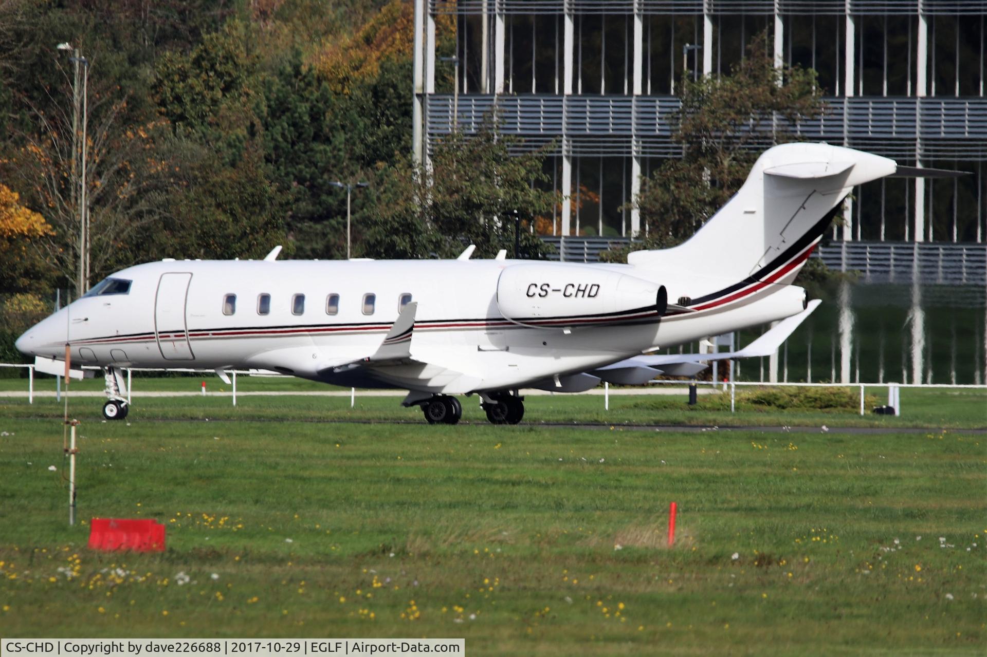 CS-CHD, 2015 Bombardier Challenger 350 (BD-100-1A10) C/N 20584, CS CHD - Netjets Europe Bombardier taxing from runway 06 at Farnborough