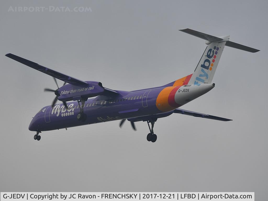 G-JEDV, 2004 De Havilland Canada DHC-8-402Q Dash 8 C/N 4090, BE3523 from Southampton (SOU) landing runway 23 with bristish smog.....