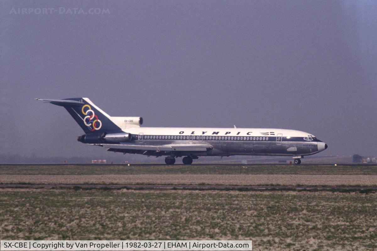 SX-CBE, 1969 Boeing 727-284 C/N 20201/765, Olympic Airways Boeing 727-284 at Schiphol airport, the Netherlands, 1982