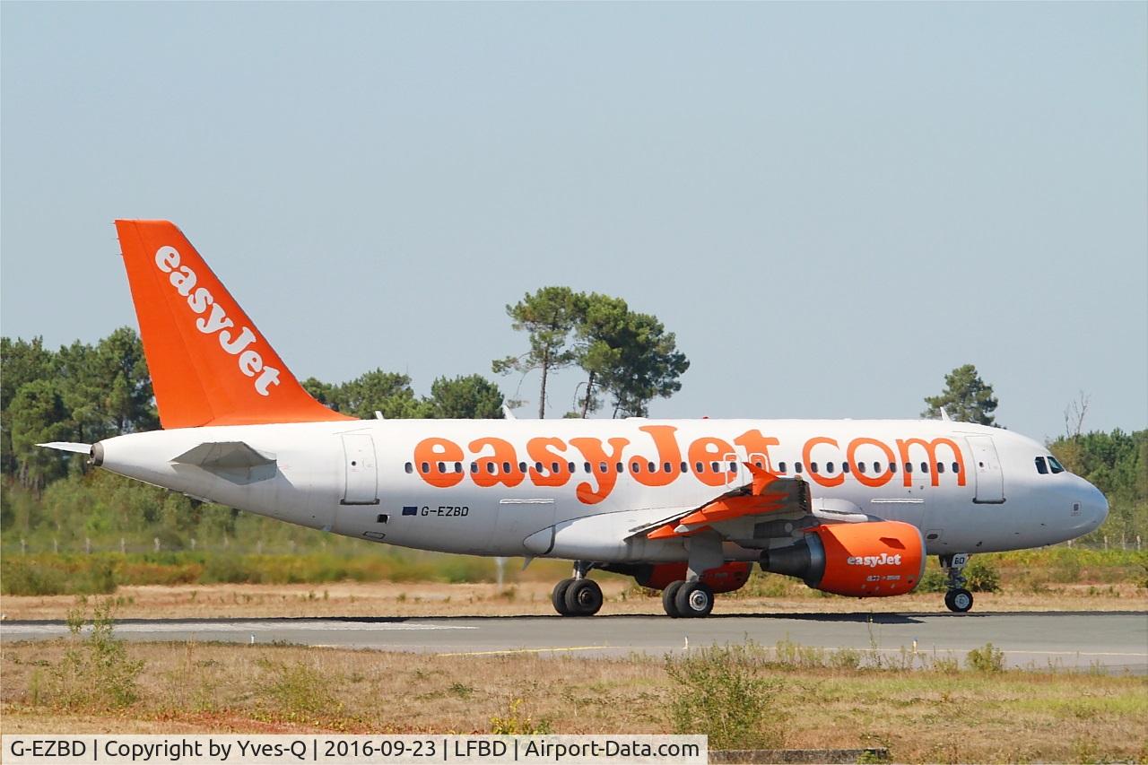 G-EZBD, 2006 Airbus A319-111 C/N 2873, Airbus A319-111, Lining up rwy 05, Bordeaux-Mérignac airport (LFBD-BOD)