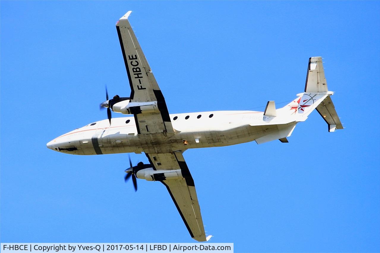 F-HBCE, 1998 Beech 1900D C/N UE-323, Raytheon Aircraft Company 1900D, Take off rwy 23, Bordeaux-Mérignac airport (LFBD-BOD)