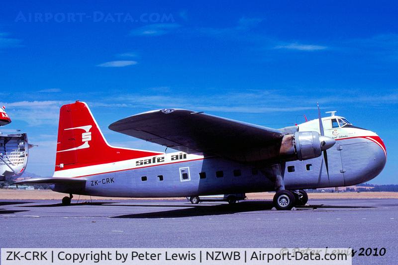 ZK-CRK, 1954 Bristol 170 Freighter Mk.31M C/N 13159, Safe-Air Ltd., Blenheim  January 1981