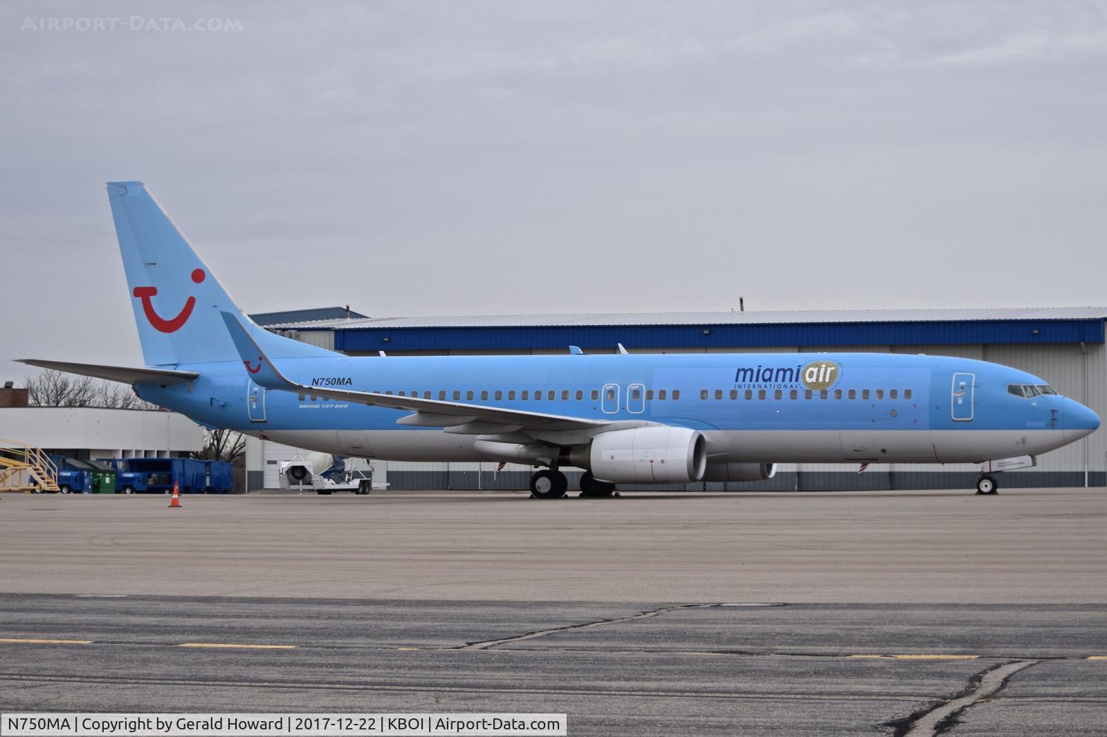 N750MA, 2009 Boeing 737-8K5 C/N 35148, Charter flight parked on north GA ramp.