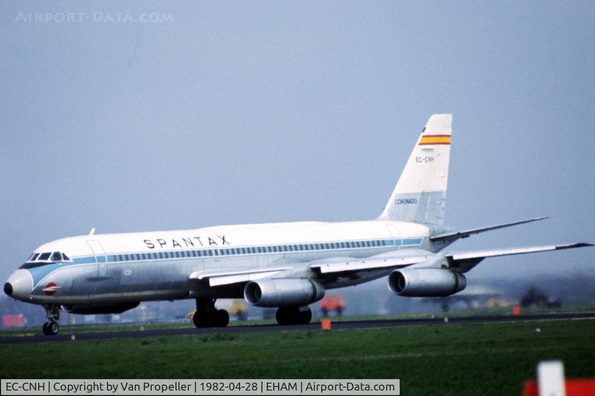 EC-CNH, 1962 Convair CV-990-30A-6 Coronado C/N 30-10-17, Spantax Convair 990A Coronado at Schiphol airport, the Netherlands, 1982