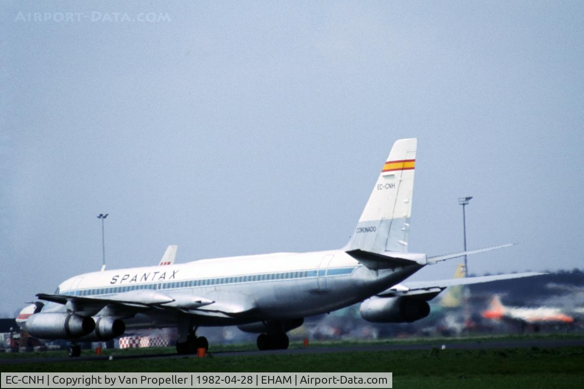 EC-CNH, 1962 Convair CV-990-30A-6 Coronado C/N 30-10-17, Spantax Convair 990A Coronado at Schiphol airport, the Netherlands, 1982