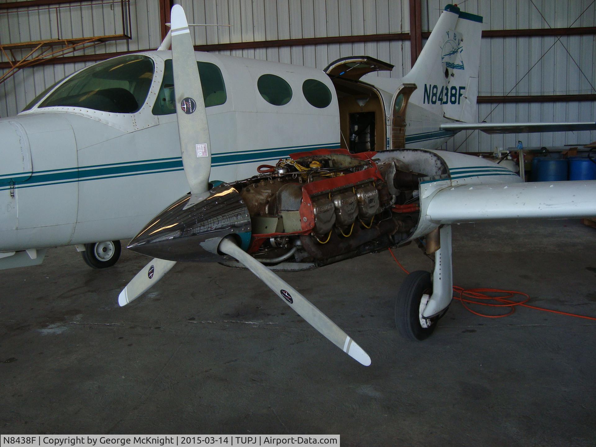 N8438F, 1968 Cessna 401 C/N 401-0286, Aircraft in hangar in Tortola BVI before Hurricane Irma