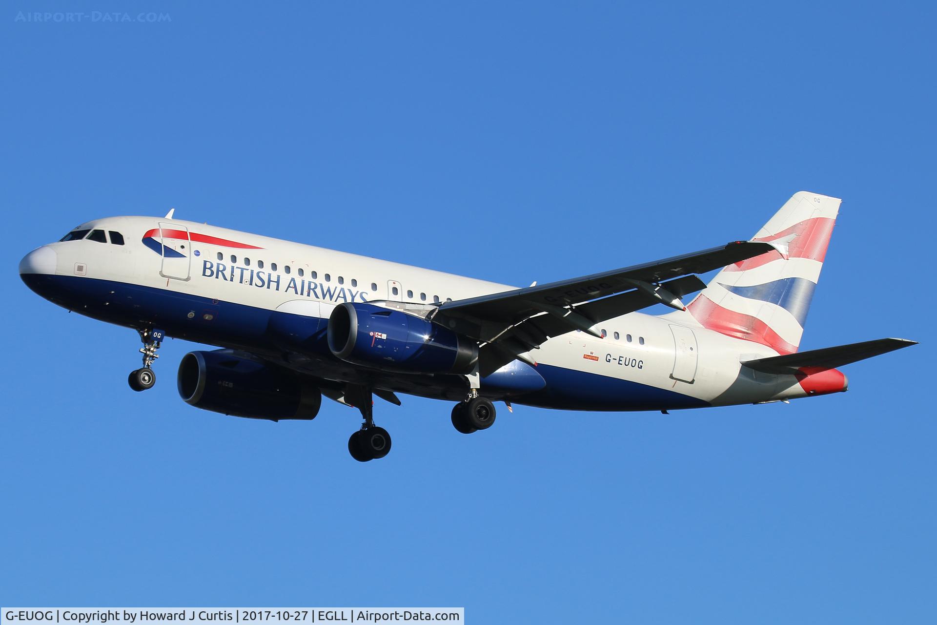 G-EUOG, 2001 Airbus A319-131 C/N 1594, On approach