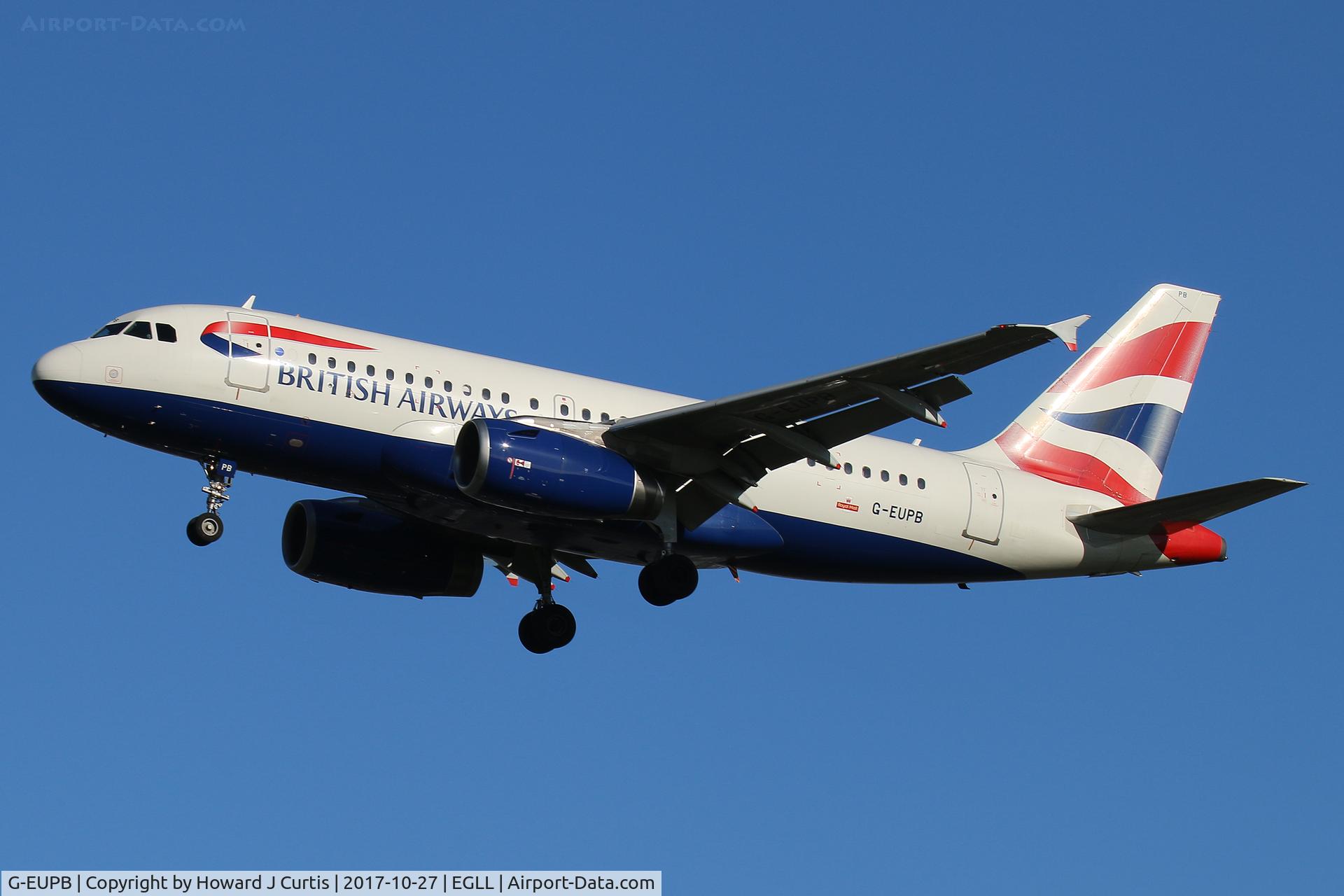 G-EUPB, 1999 Airbus A319-131 C/N 1115, On approach.