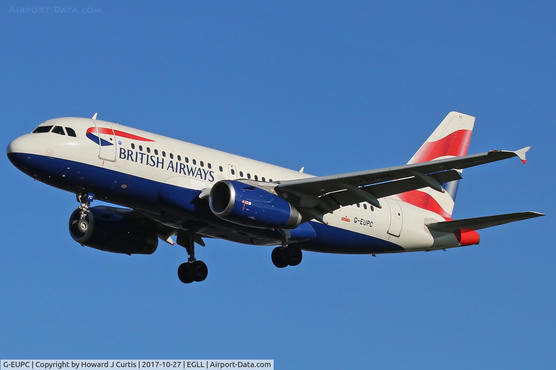 G-EUPC, 1999 Airbus A319-131 C/N 1118, On approach.