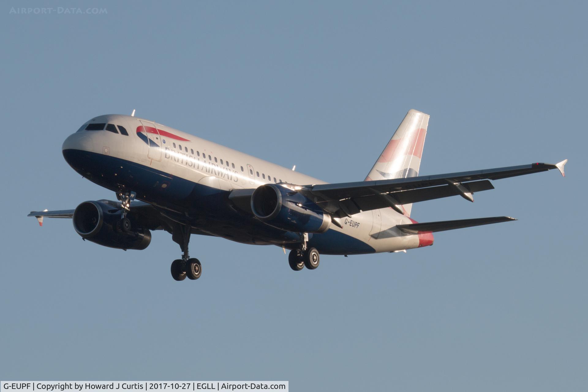 G-EUPF, 2000 Airbus A319-131 C/N 1197, On approach.