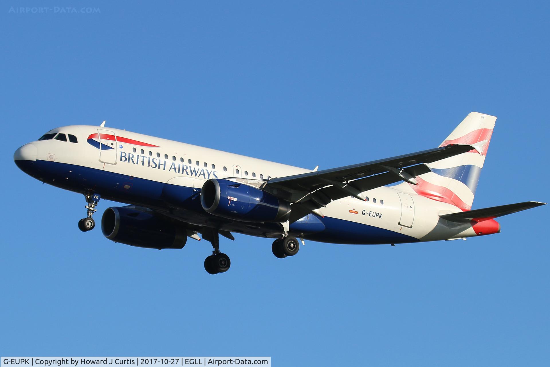G-EUPK, 2000 Airbus A319-131 C/N 1236, On approach.