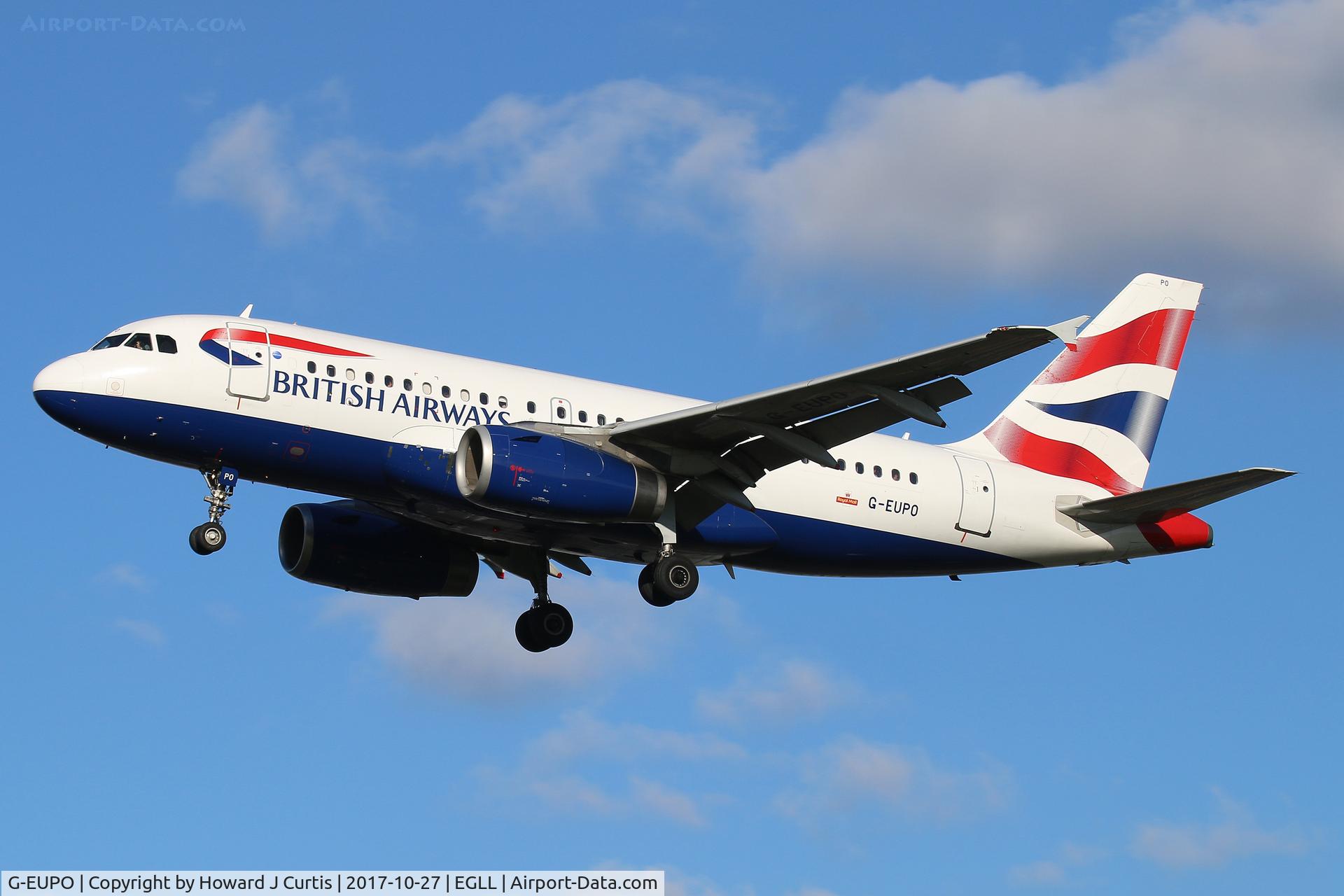 G-EUPO, 2000 Airbus A319-131 C/N 1279, On approach.