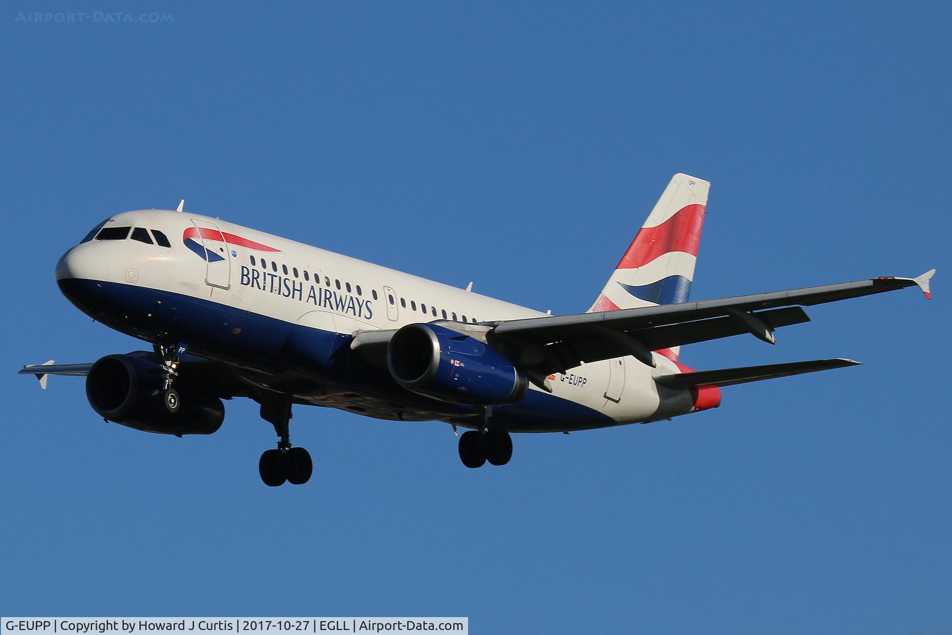 G-EUPP, 2000 Airbus A319-131 C/N 1295, On approach.