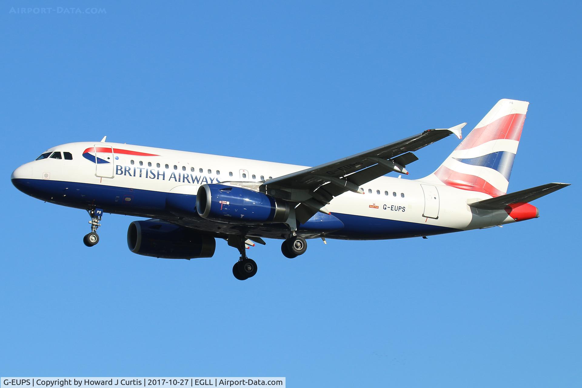 G-EUPS, 2000 Airbus A319-131 C/N 1338, On approach.