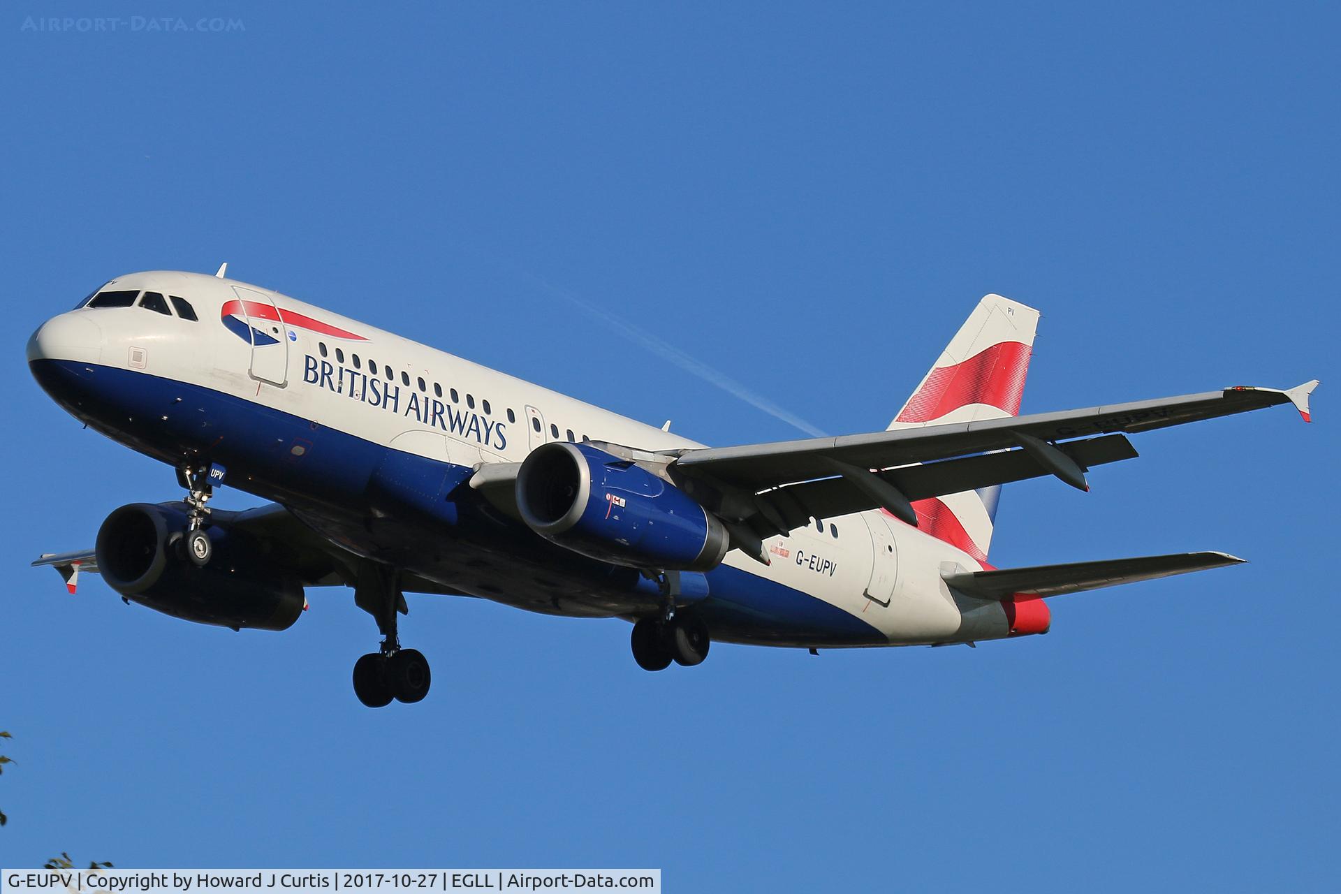 G-EUPV, 2001 Airbus A319-131 C/N 1423, On approach.