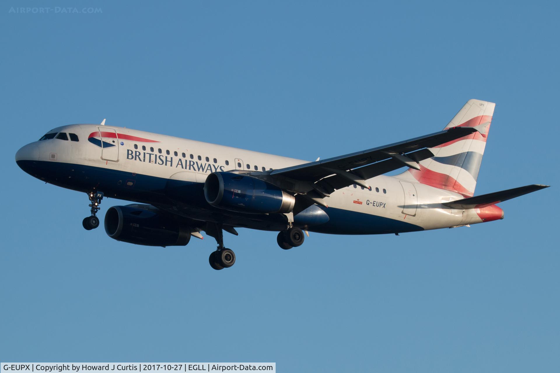 G-EUPX, 2001 Airbus A319-131 C/N 1445, On approach.