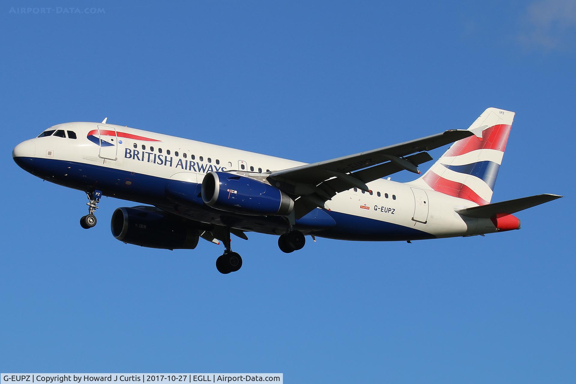 G-EUPZ, 2001 Airbus A319-131 C/N 1510, On approach.
