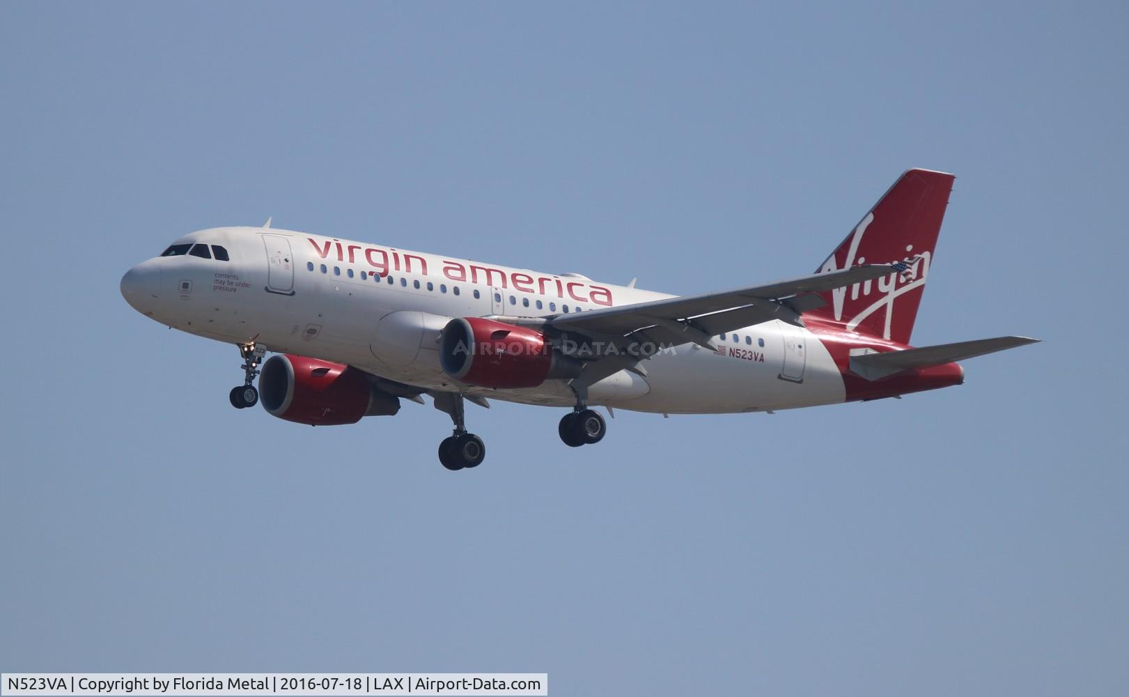 N523VA, 2007 Airbus A319-112 C/N 3181, Virgin America
