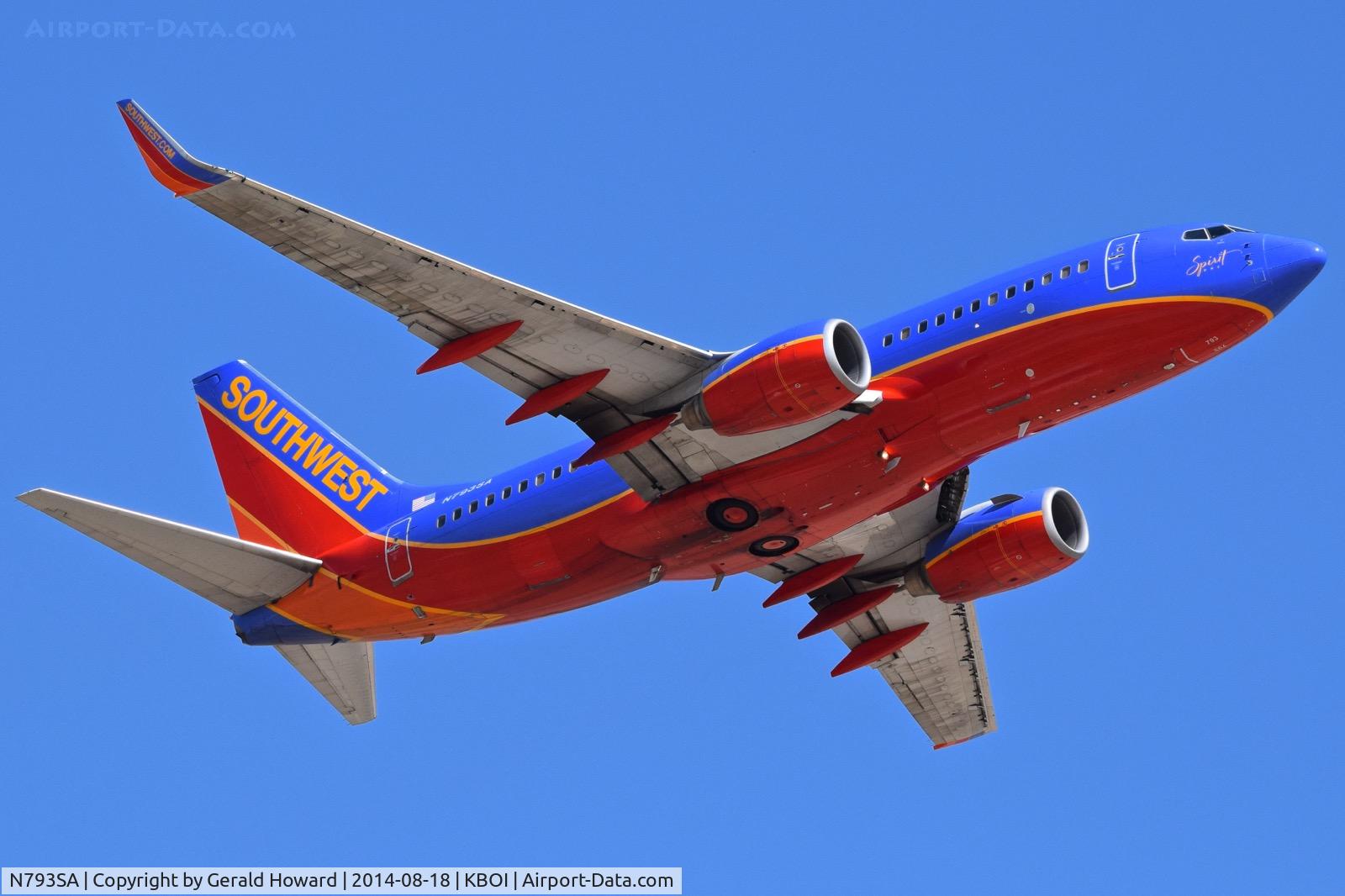 N793SA, 2001 Boeing 737-7H4 C/N 27888, Departing RWY 10R.