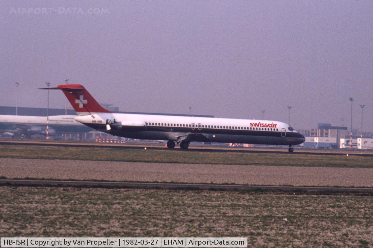 HB-ISR, 1976 Douglas DC-9-51 C/N 47660, Swissair Douglas DC-9-51 at Schiphol airport, the Netherlands, 1982