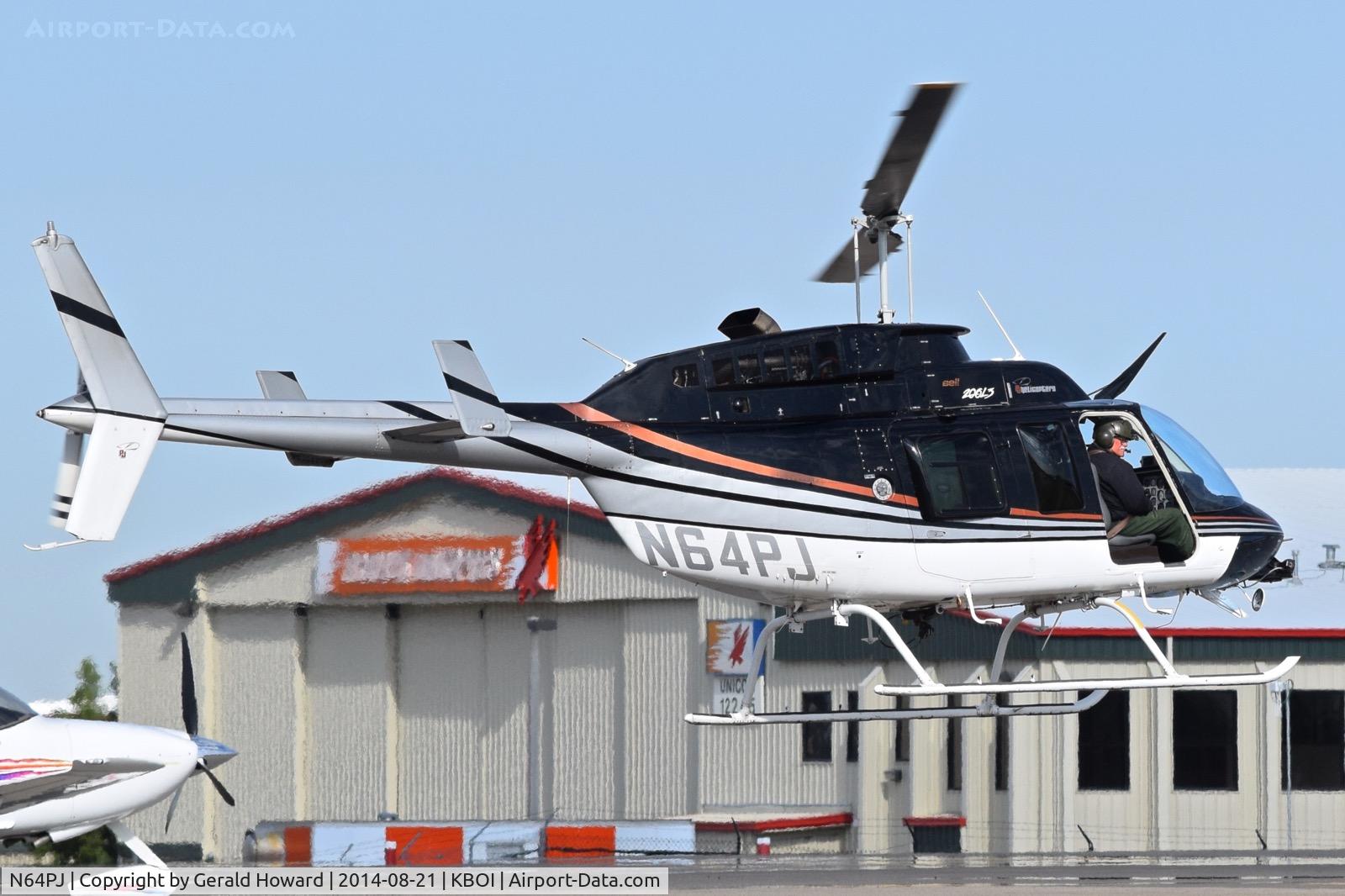 N64PJ, 1984 Bell 206L-3 LongRanger III C/N 51100, Departing KBOI.