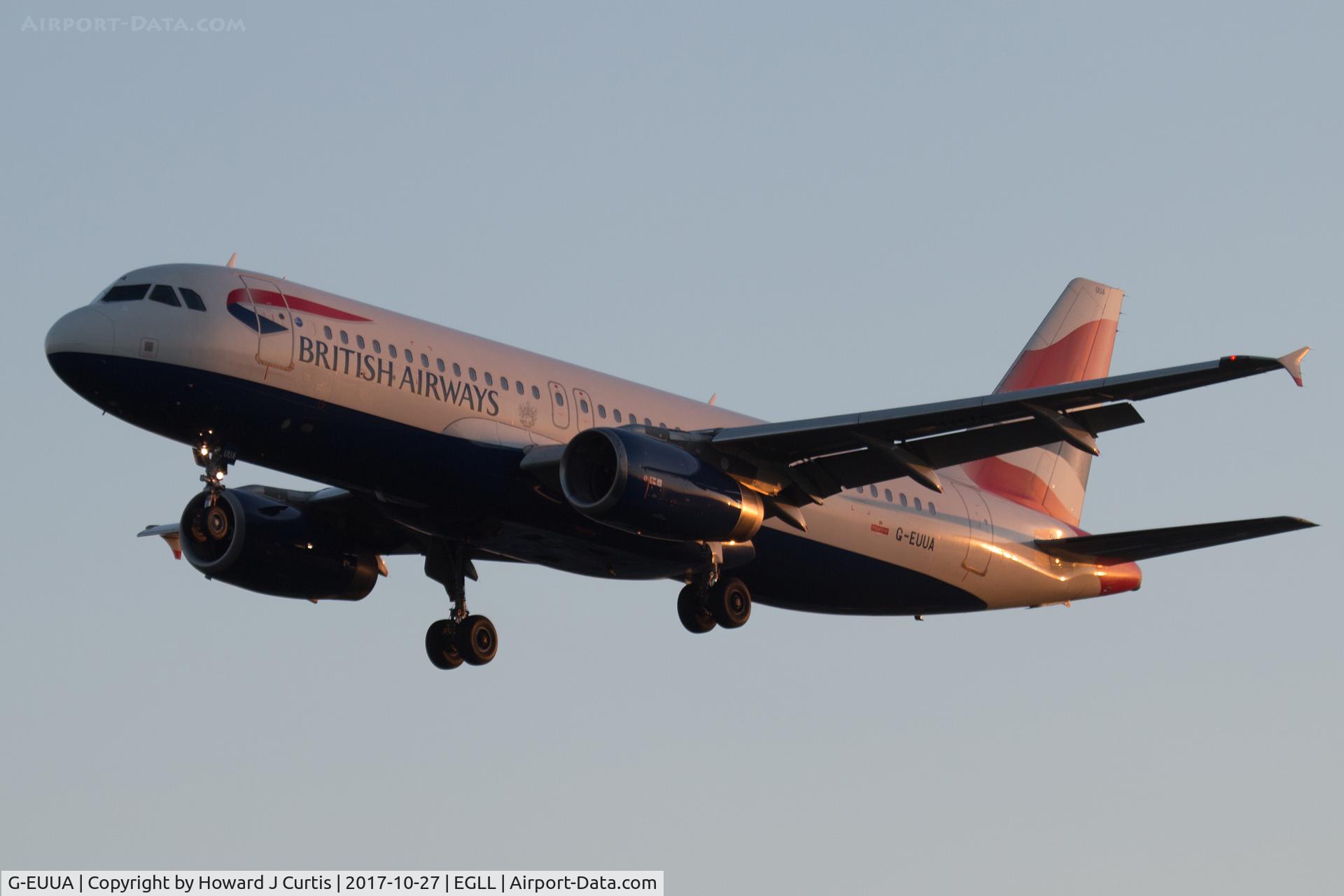 G-EUUA, 2001 Airbus A320-232 C/N 1661, On approach in the early morning light.