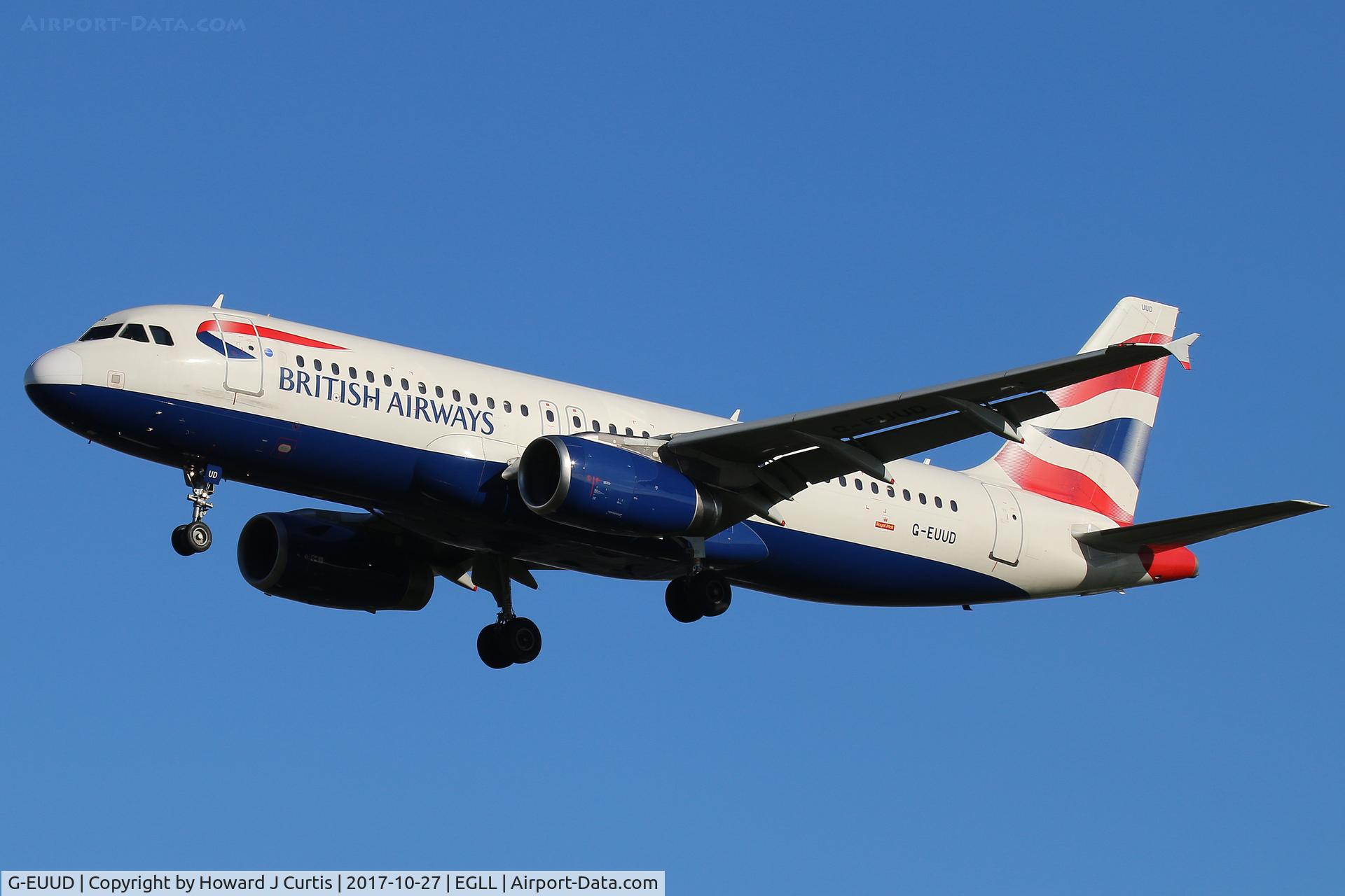 G-EUUD, 2002 Airbus A320-232 C/N 1760, On approach.