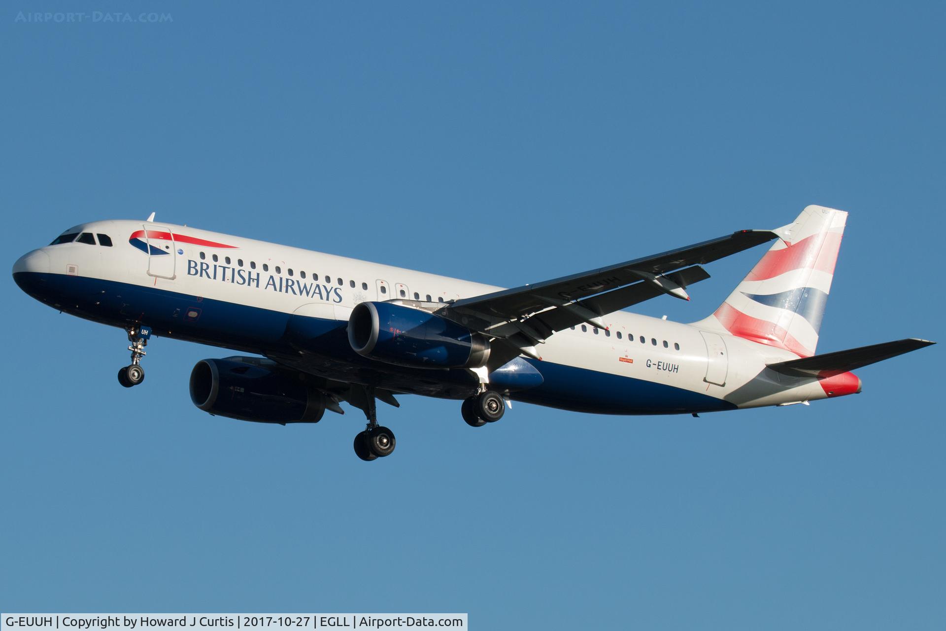 G-EUUH, 2002 Airbus A320-232 C/N 1665, On approach.