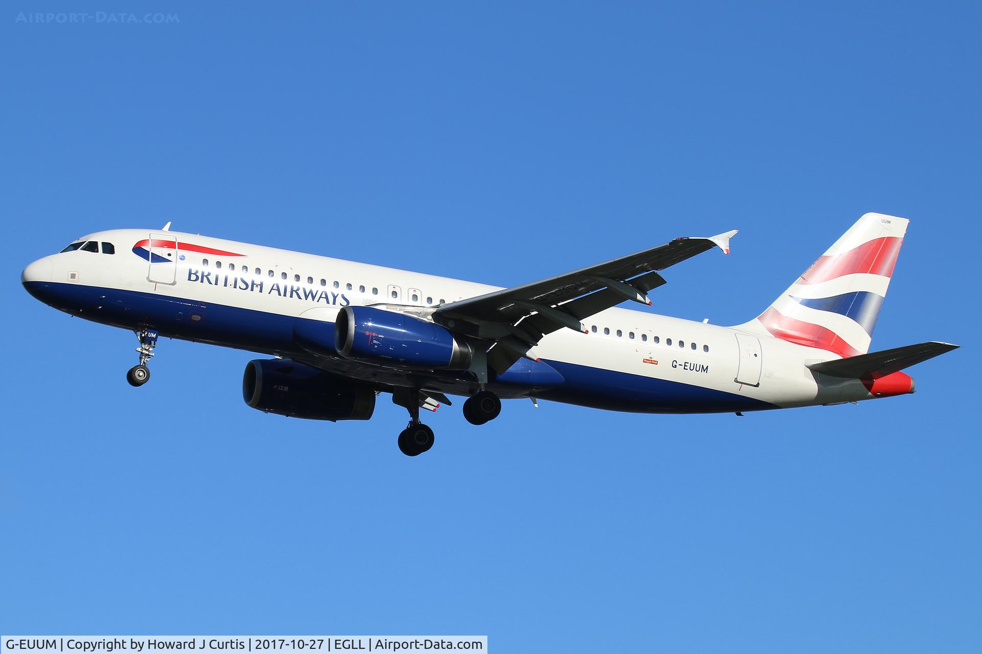 G-EUUM, 2002 Airbus A320-232 C/N 1907, On approach.