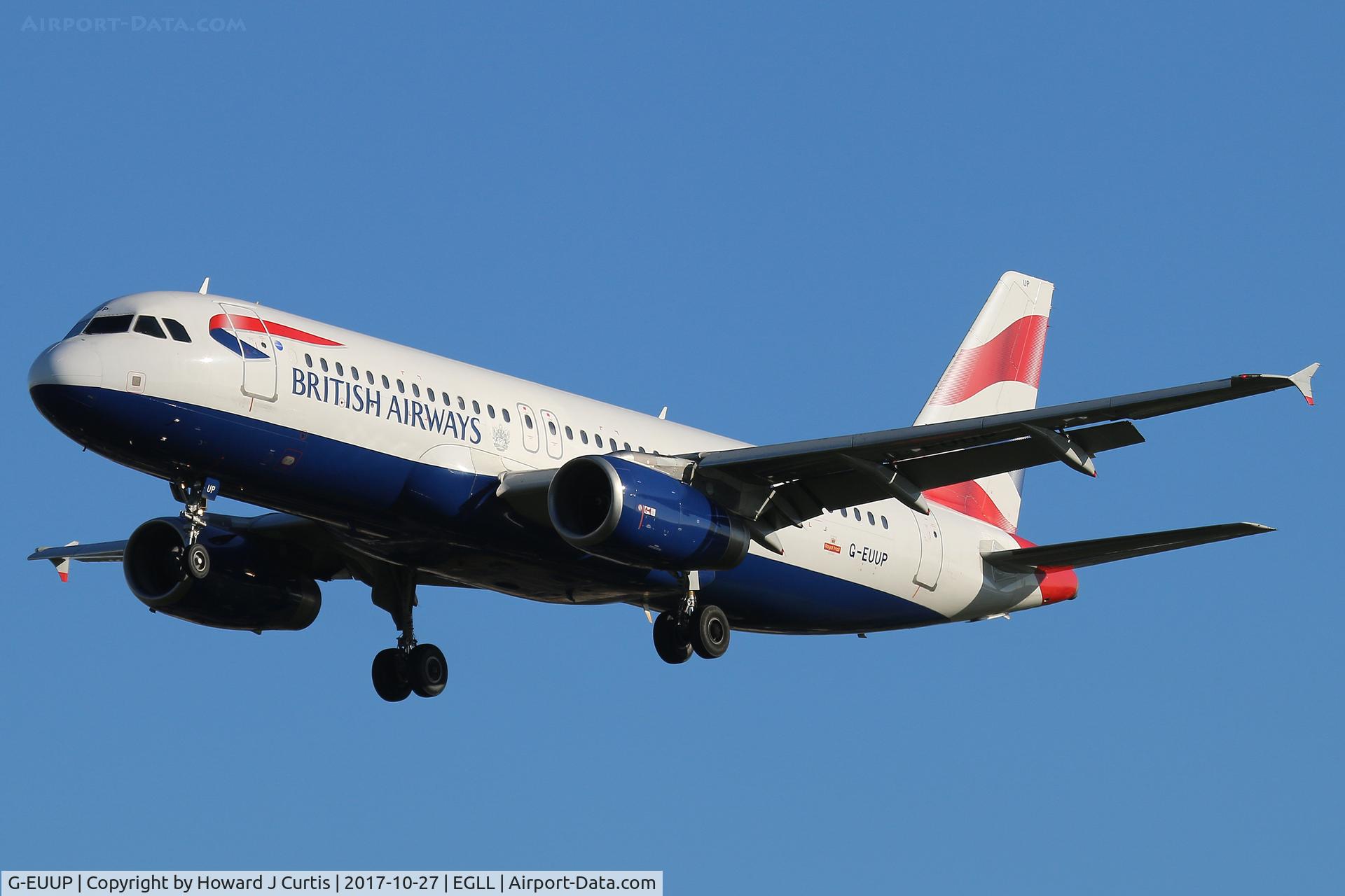 G-EUUP, 2003 Airbus A320-232 C/N 2038, On approach.