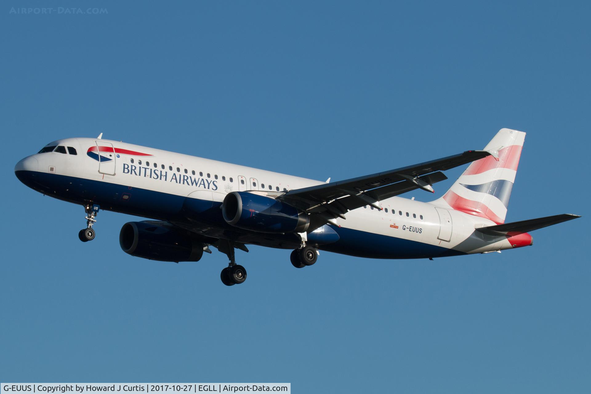 G-EUUS, 2007 Airbus A320-232 C/N 3301, On approach.