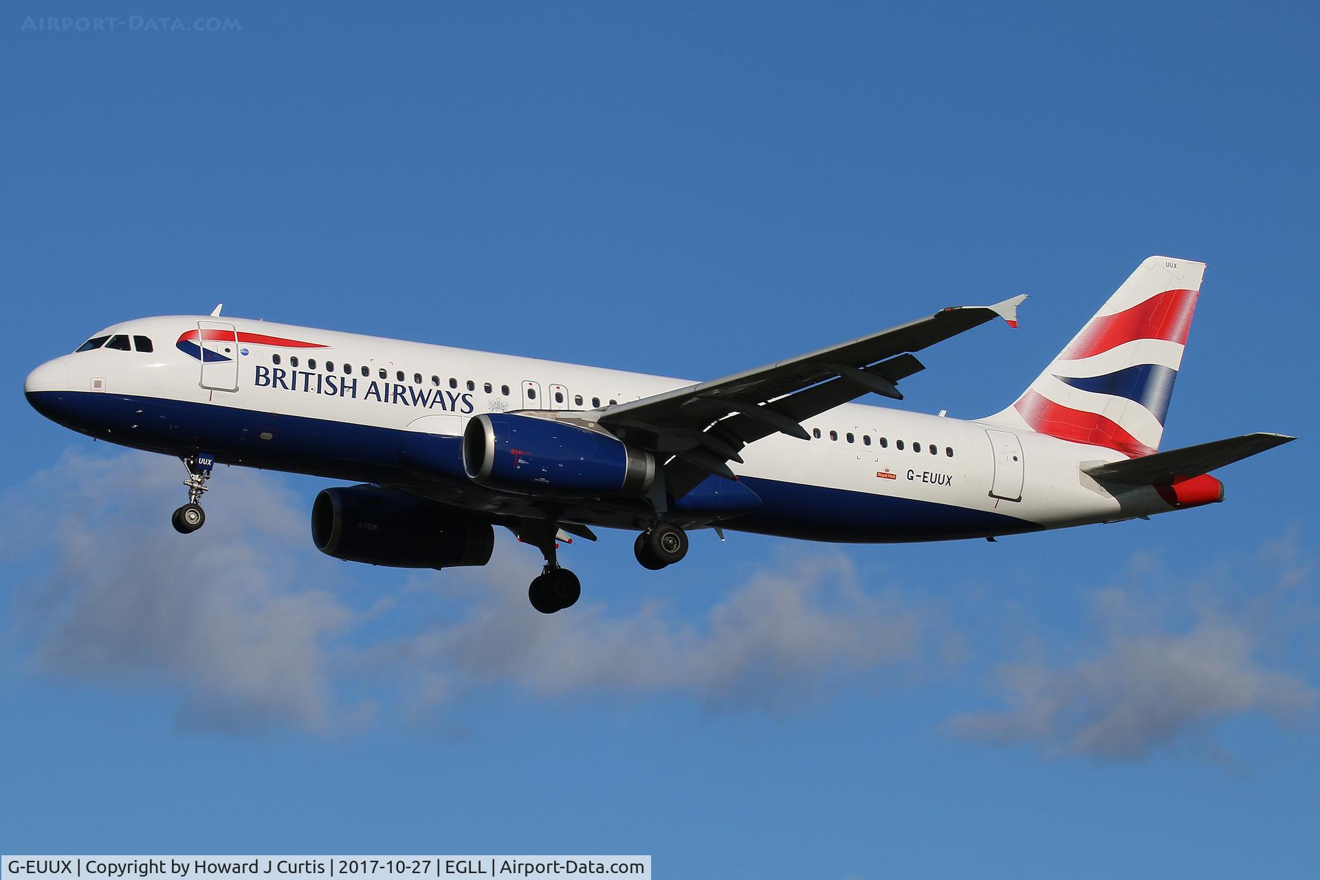 G-EUUX, 2008 Airbus A320-232 C/N 3550, On approach.