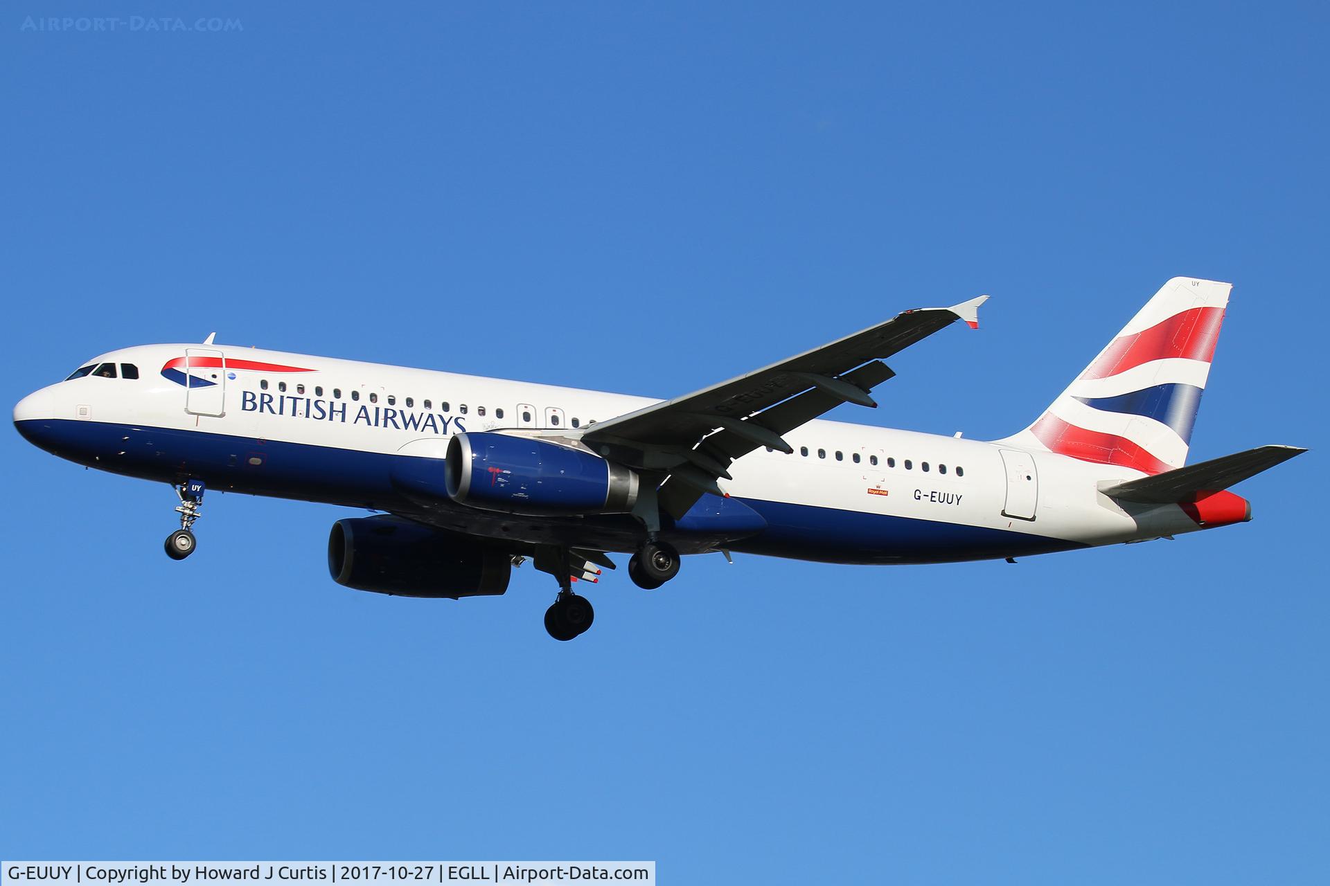 G-EUUY, 2008 Airbus A320-232 C/N 3607, On approach.